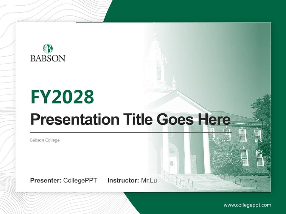 Babson College Academic Presentation/Research Findings Report PPT Template4:3 ratio PPT effect preview image5
