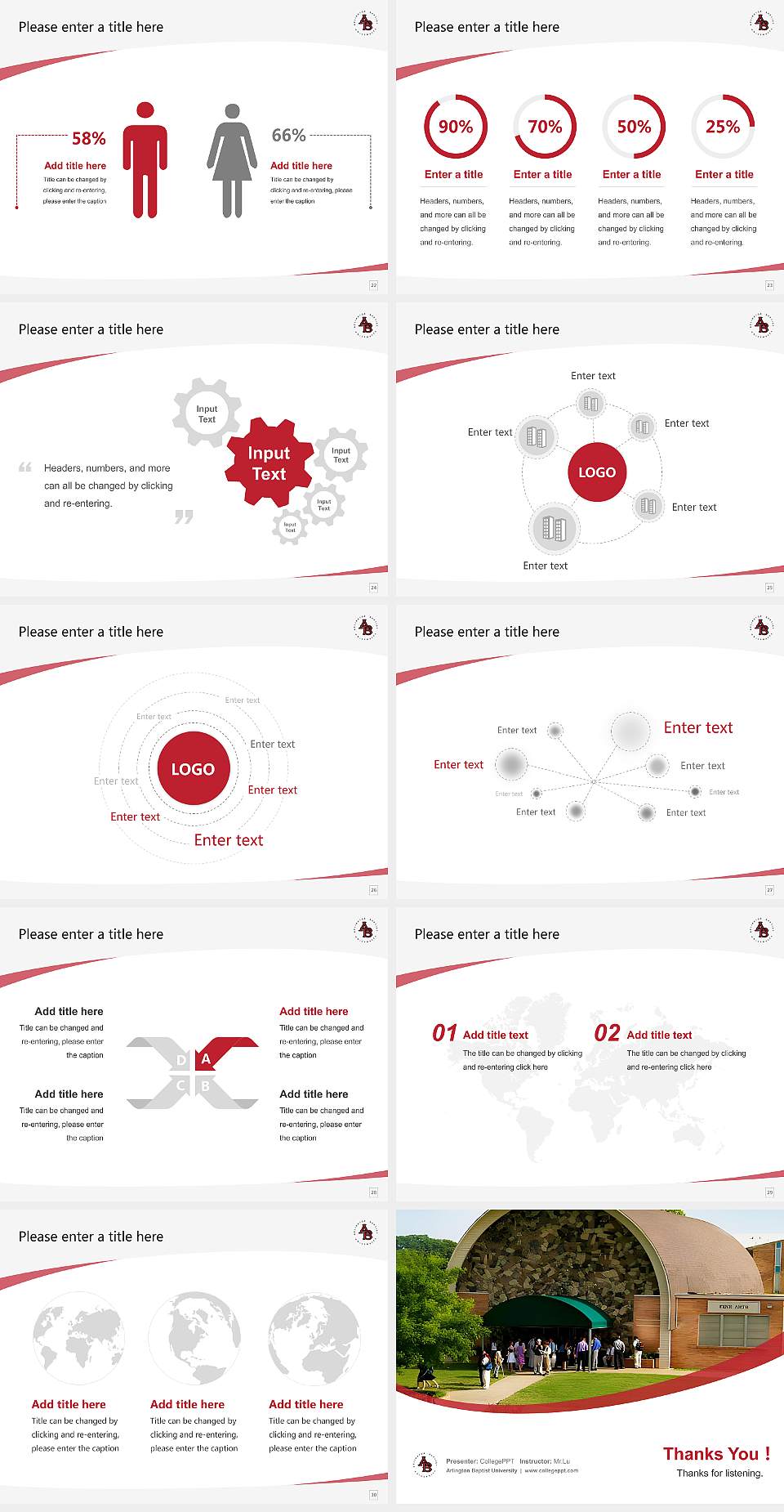 Arlington Baptist University Course/Courseware Creation PPT Template4:3 ratio PPT effect preview image4