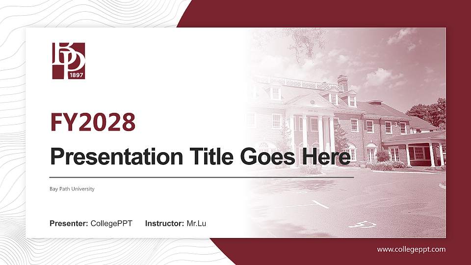 Bay Path University Academic Presentation/Research Findings Report PPT Template16:9 ratio PPT effect preview image
