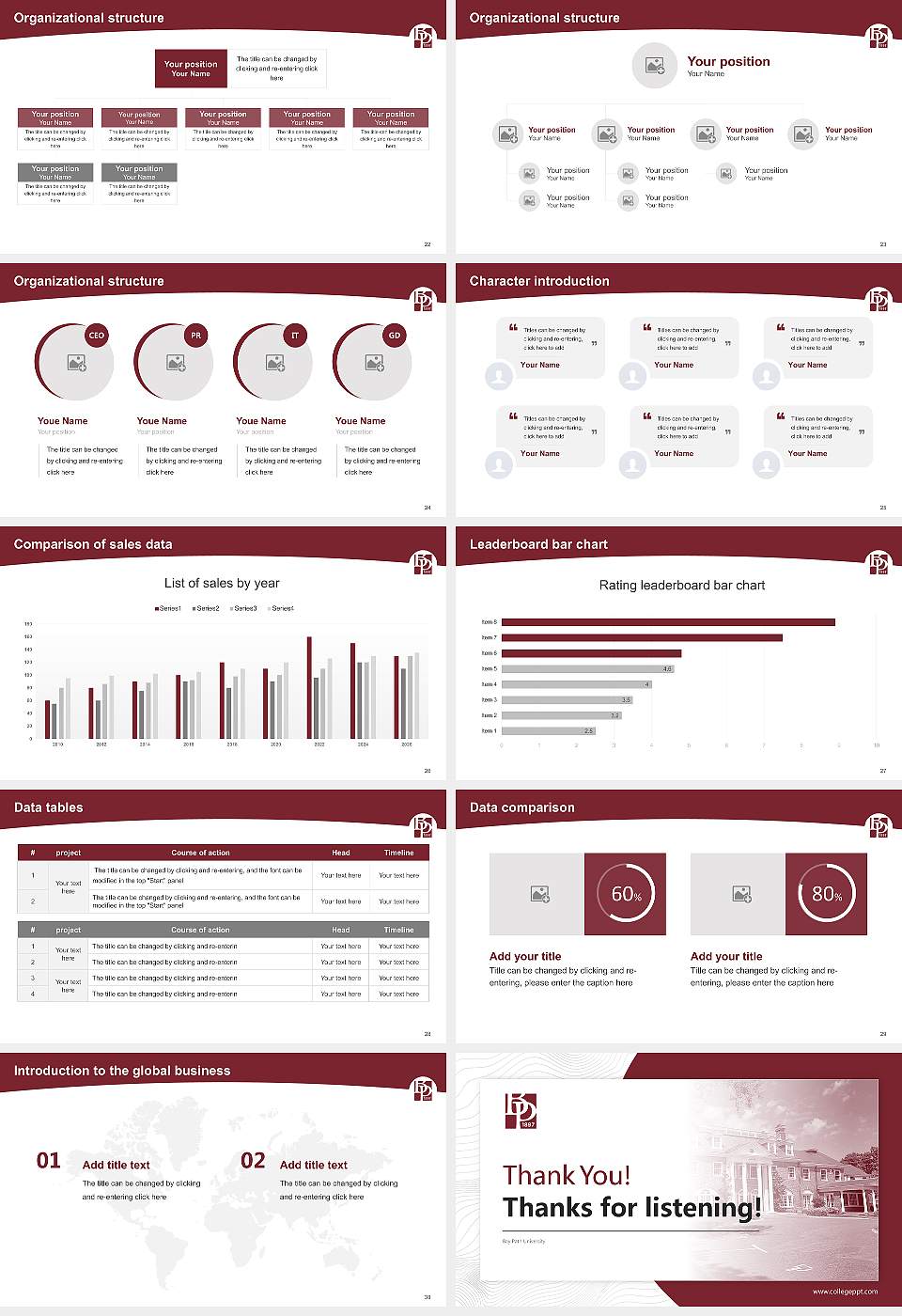 Bay Path University Academic Presentation/Research Findings Report PPT Template16:9 ratio PPT effect preview image4