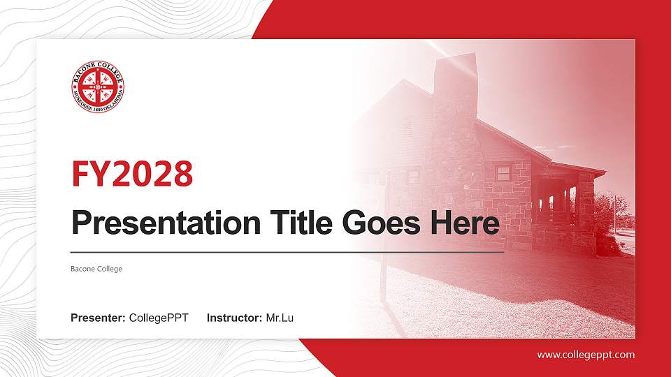 Bacone College Academic Presentation/Research Findings Report PPT Template16:9 ratio PPT effect preview image