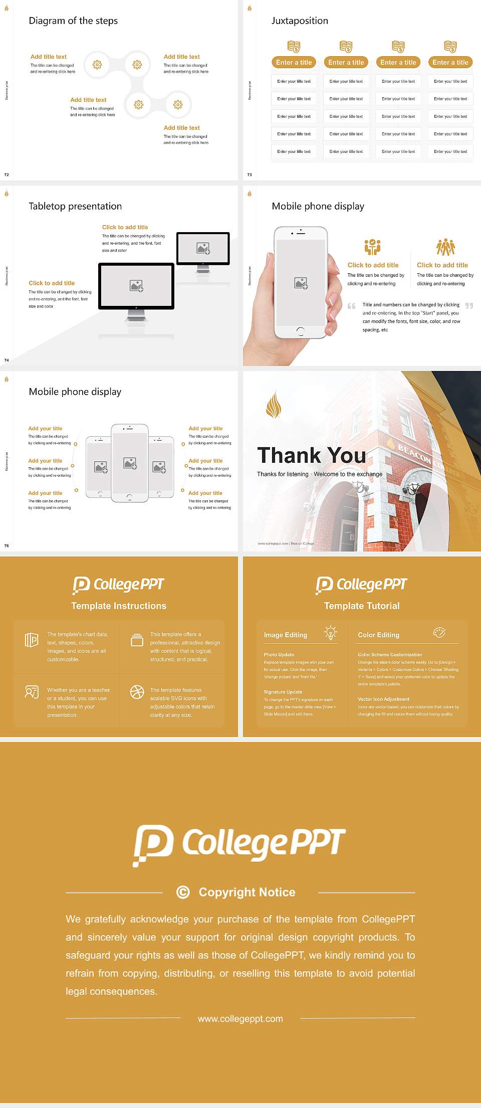 Beacon College Competition/Entrepreneurship Contest PPT Template4:3 ratio PPT effect preview image9