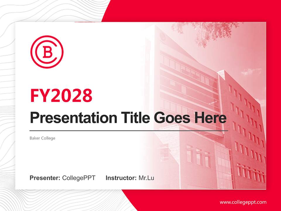 Baker College Academic Presentation/Research Findings Report PPT Template4:3 ratio PPT effect preview image5