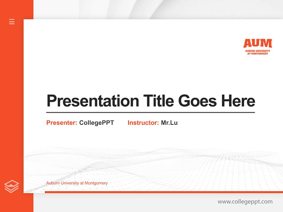 Auburn University at Montgomery Thesis Proposal/Graduation Defense PPT Template4:3 ratio PPT effect preview image5