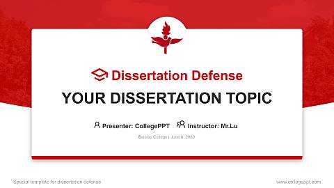 Barclay College Graduation Thesis Defense PPT Template