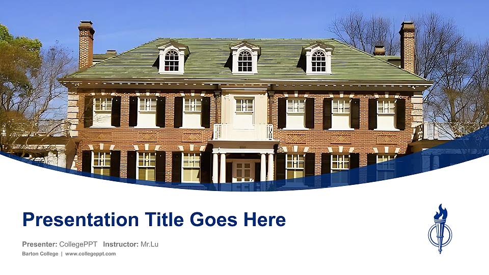 Barton College Course/Courseware Creation PPT Template16:9 ratio PPT effect preview image