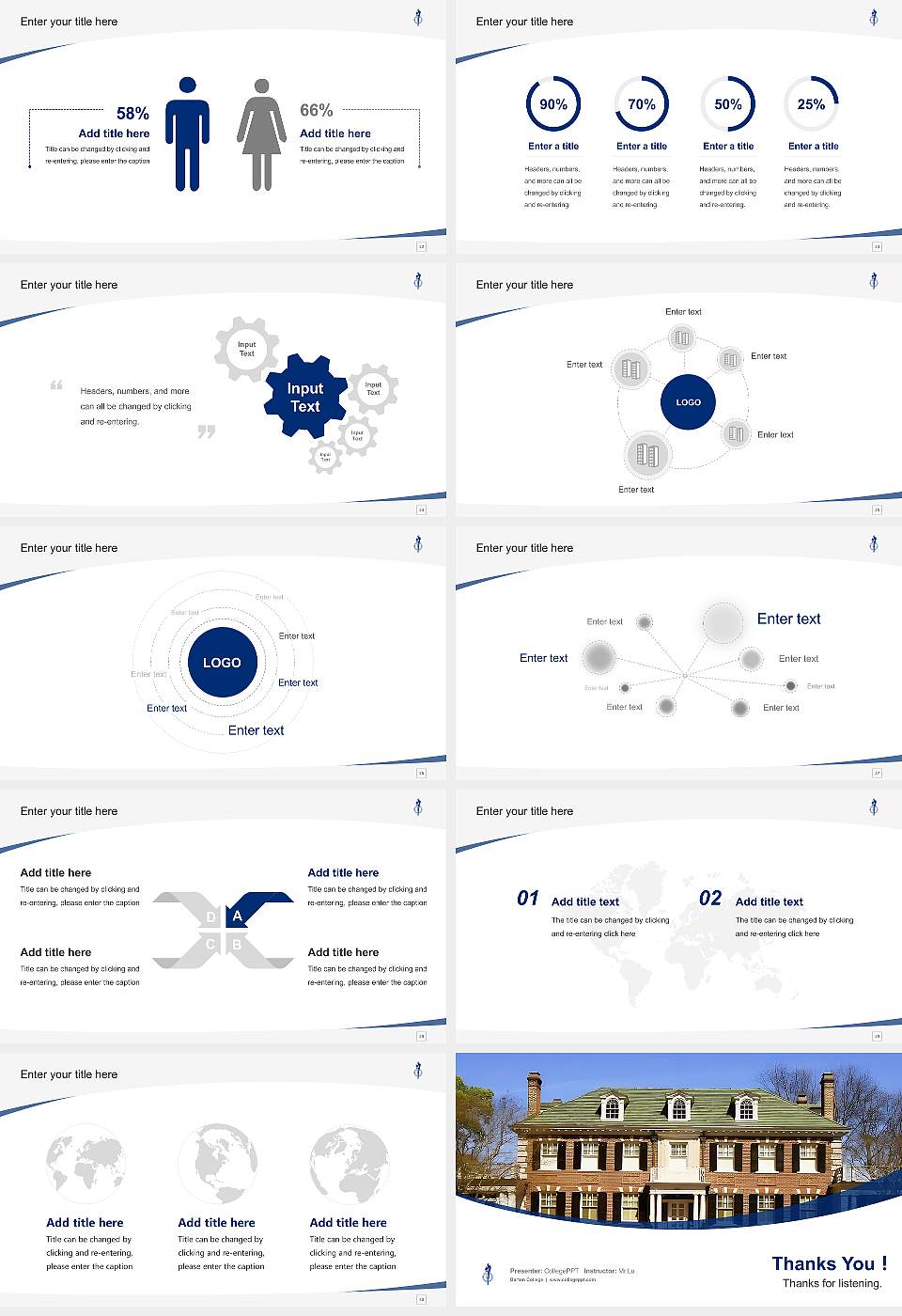 Barton College Course/Courseware Creation PPT Template16:9 ratio PPT effect preview image4