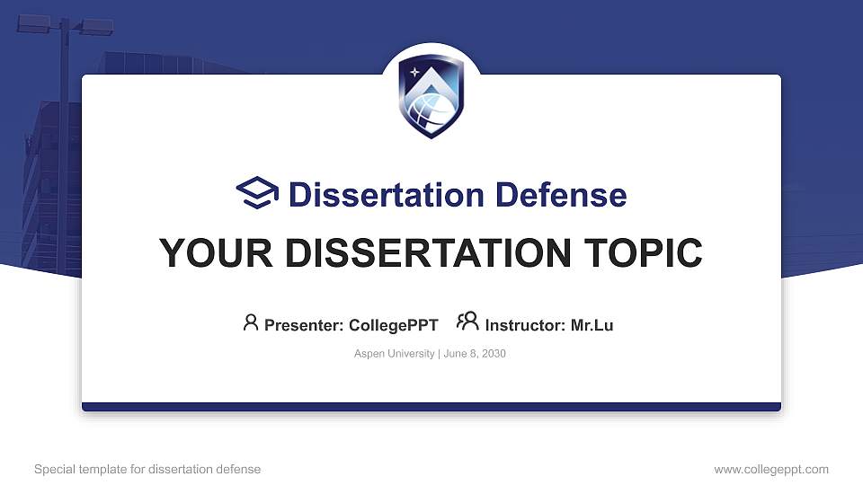 Aspen University Graduation Thesis Defense PPT Template16:9 ratio PPT effect preview image