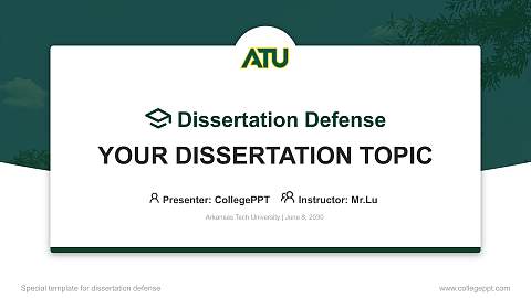 Arkansas Tech University Graduation Thesis Defense PPT Template