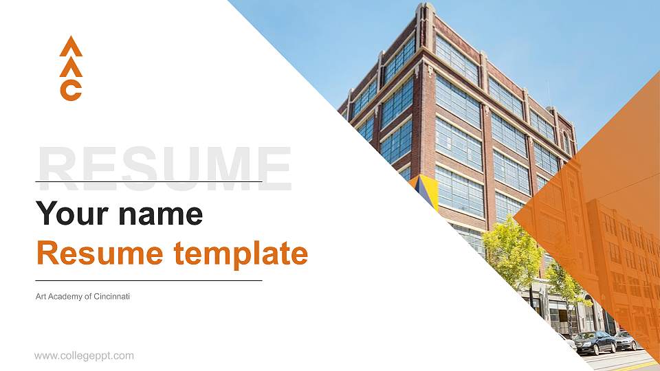 Art Academy of Cincinnati Resume PPT Template16:9 ratio PPT effect preview image