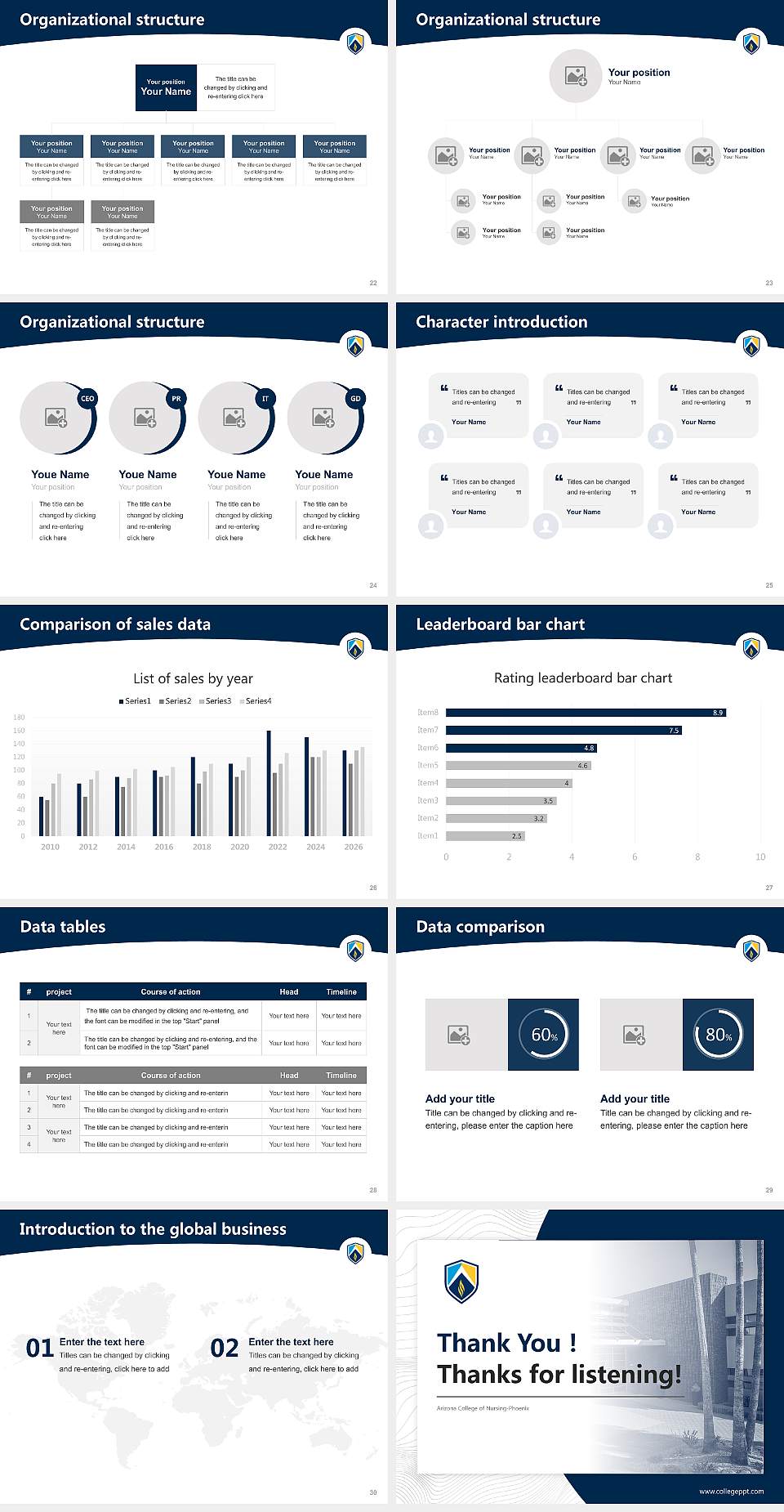 Arizona College of Nursing-Phoenix Academic Presentation/Research Findings Report PPT Template4:3 ratio PPT effect preview image4