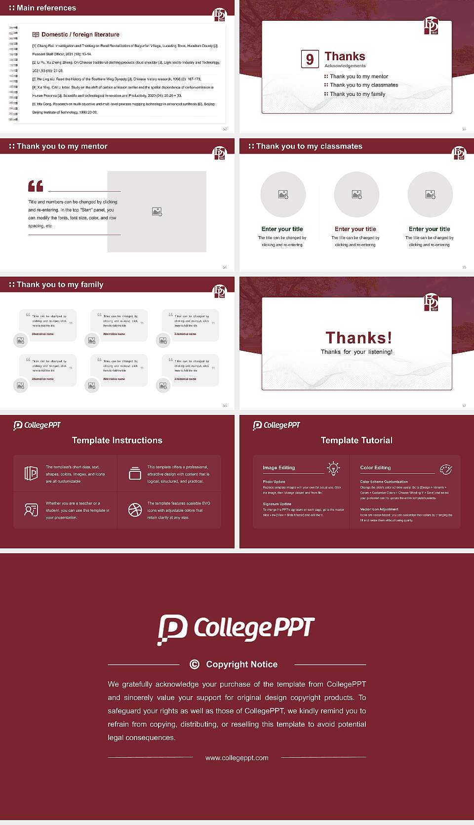 Bay Path University Graduation Thesis Defense PPT Template16:9 ratio PPT effect preview image7