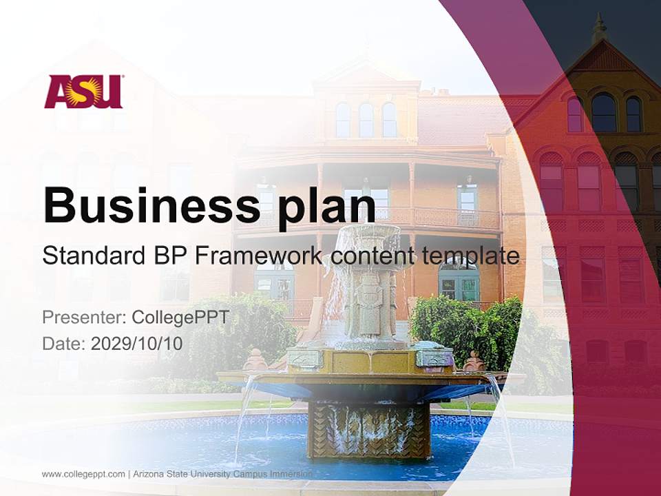 Arizona State University Campus Immersion Competition/Entrepreneurship Contest PPT Template4:3 ratio PPT effect preview image9