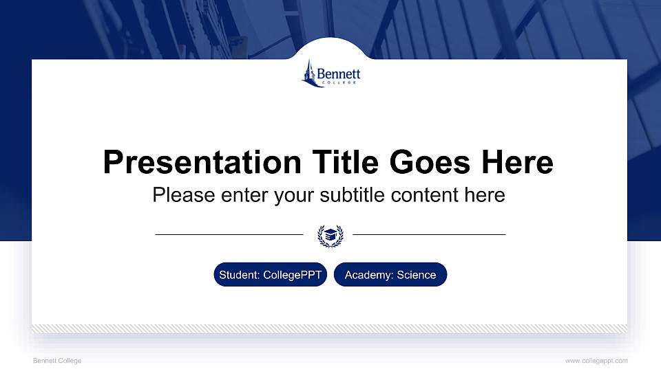 Bennett College National Scholarship Defense PPT Template16:9 ratio PPT effect preview image