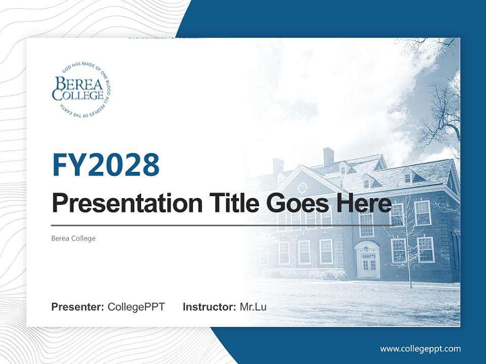 Berea College Academic Presentation/Research Findings Report PPT Template4:3 ratio PPT effect preview image5