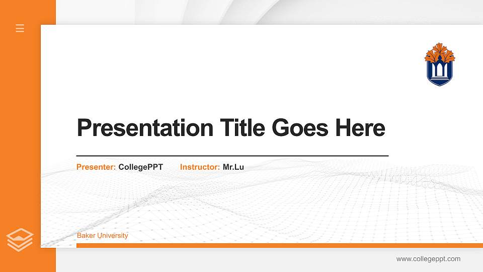 Baker University Thesis Proposal/Graduation Defense PPT Template16:9 ratio PPT effect preview image