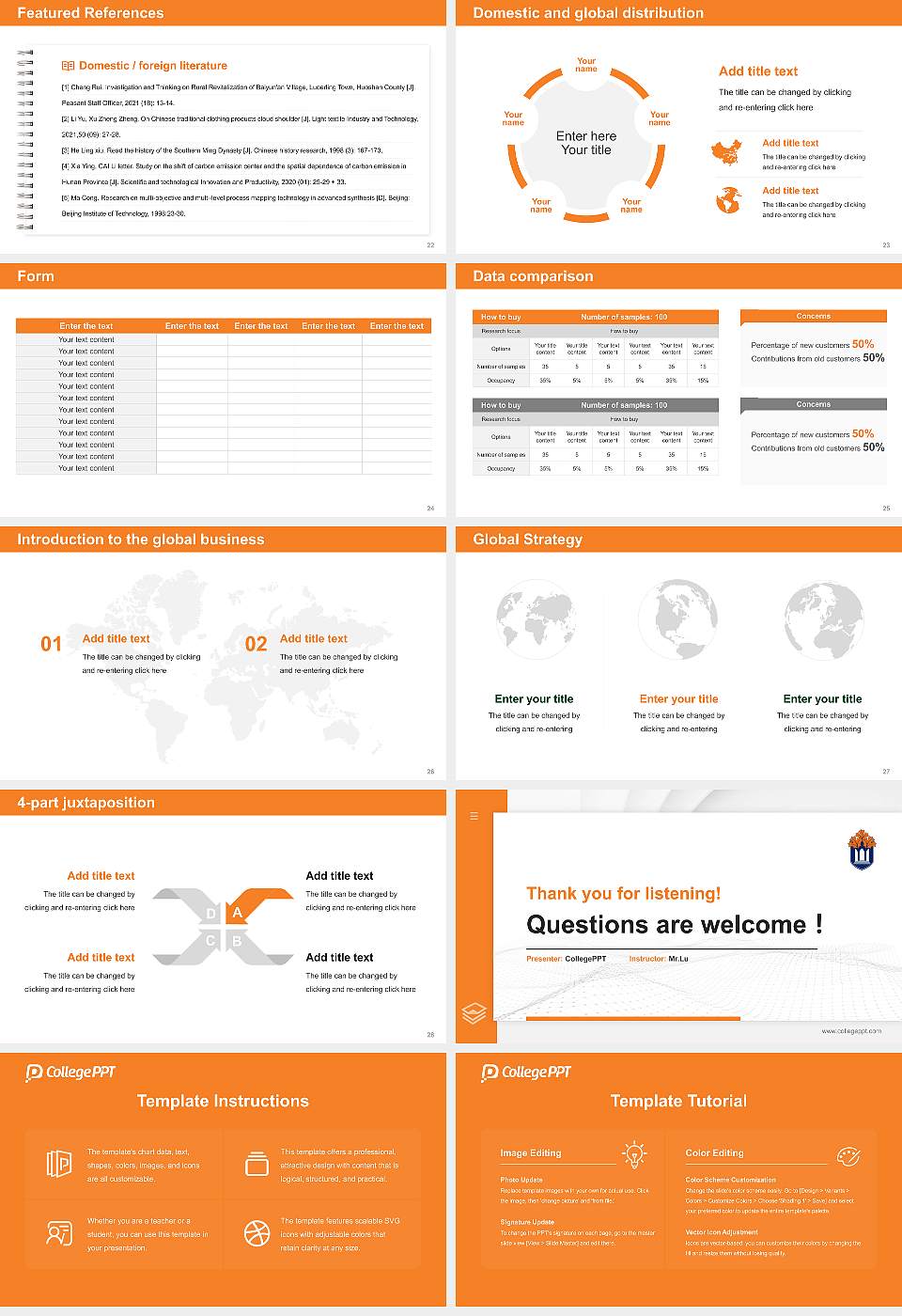 Baker University Thesis Proposal/Graduation Defense PPT Template16:9 ratio PPT effect preview image4