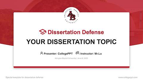 Arlington Baptist University Graduation Thesis Defense PPT Template