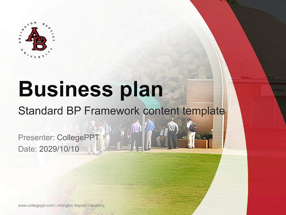 Arlington Baptist University Competition/Entrepreneurship Contest PPT Template4:3 ratio PPT effect preview image9