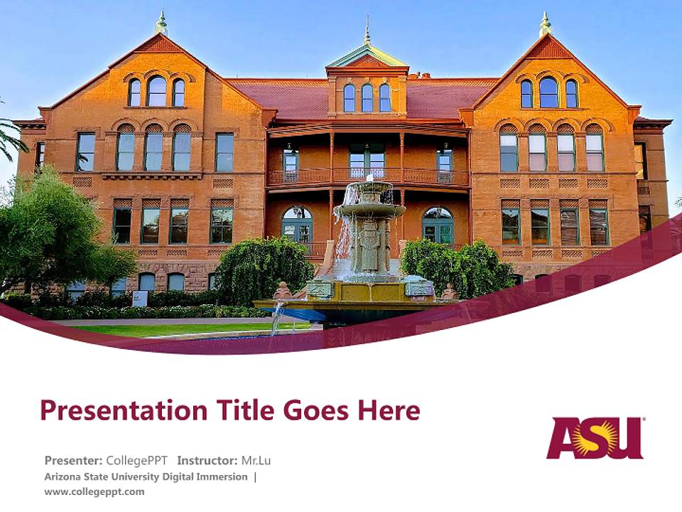 Arizona State University Digital Immersion Course/Courseware Creation PPT Template4:3 ratio PPT effect preview image5
