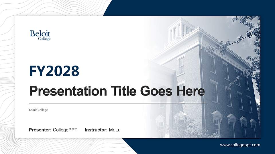 Beloit College Academic Presentation/Research Findings Report PPT Template16:9 ratio PPT effect preview image