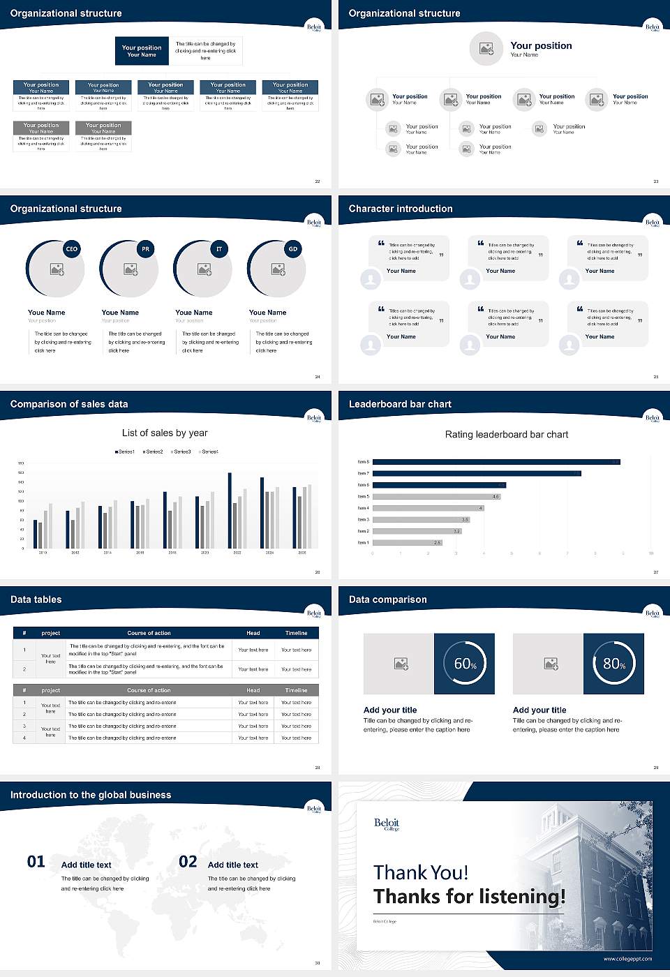 Beloit College Academic Presentation/Research Findings Report PPT Template16:9 ratio PPT effect preview image4