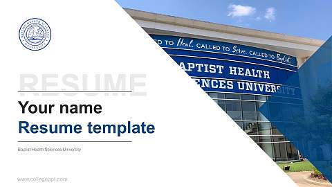 Baptist Health Sciences University Resume PPT Template