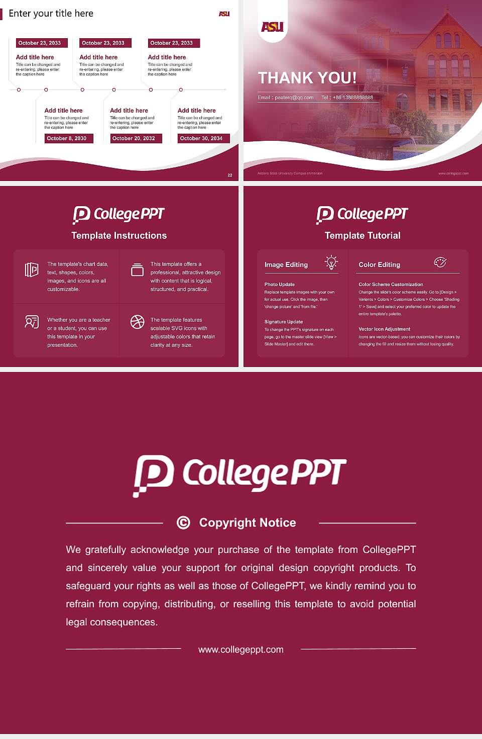 Arizona State University Campus Immersion Lecture Sharing and Networking Event PPT Template4:3 ratio PPT effect preview image4