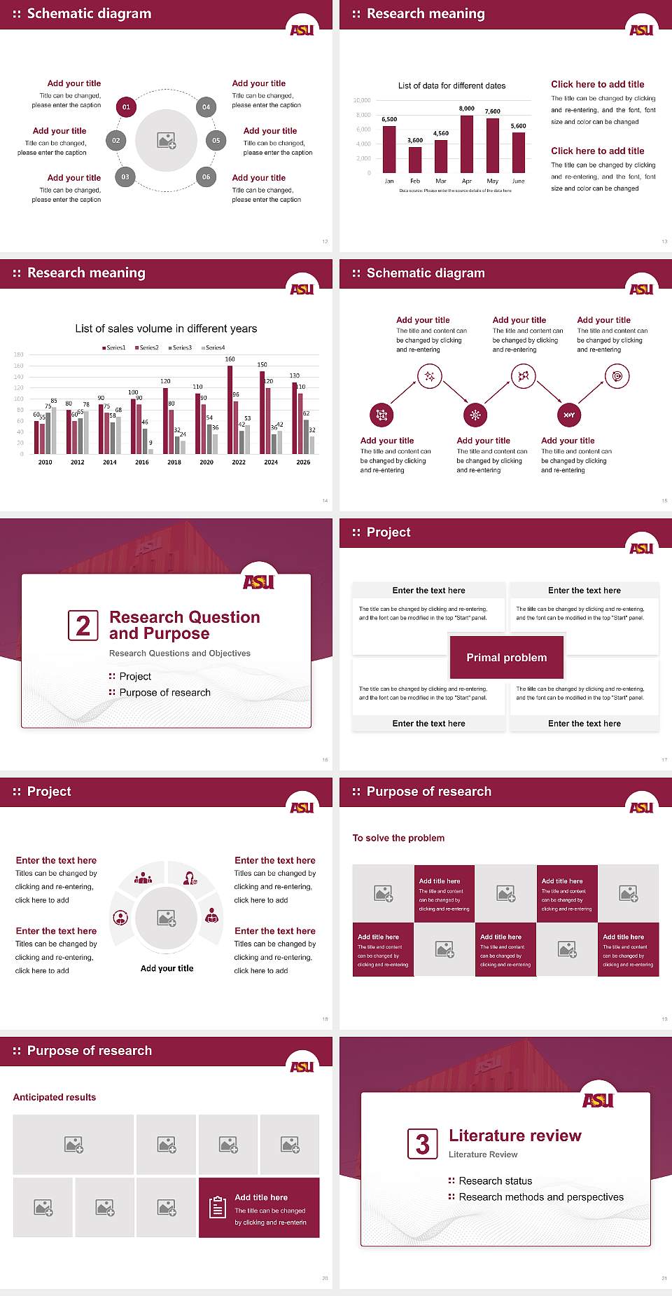 Arizona State University-Downtown Phoenix Graduation Thesis Defense PPT Template4:3 ratio PPT effect preview image3
