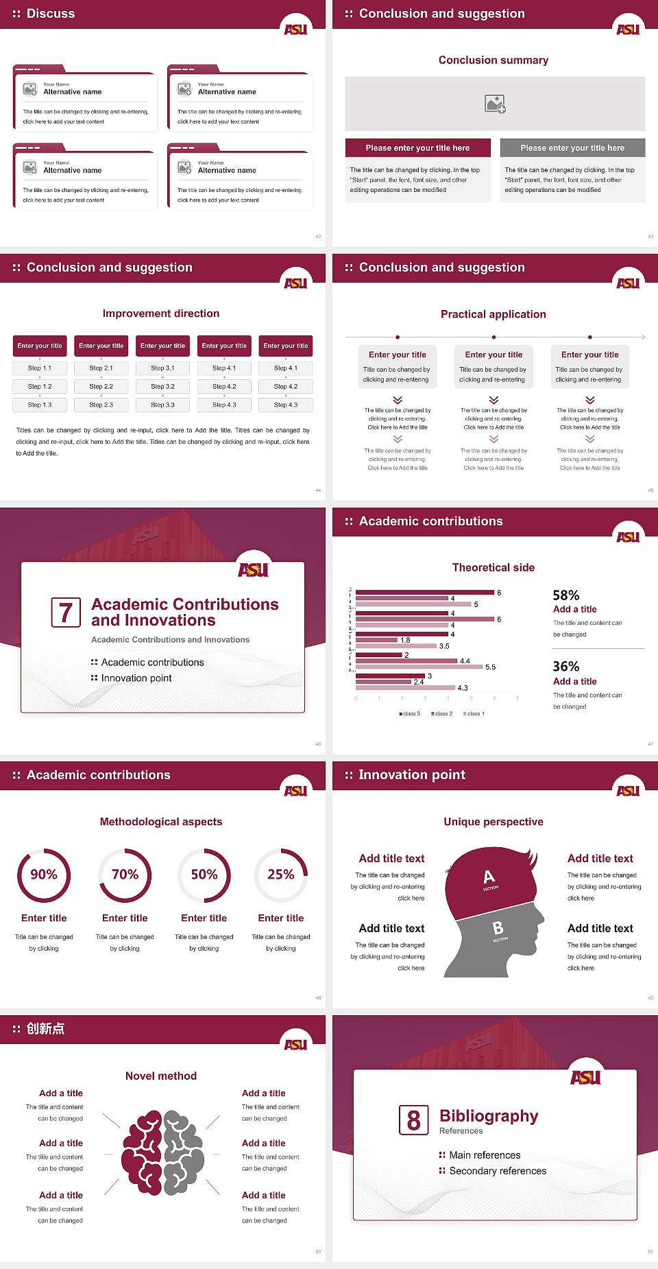 Arizona State University-Downtown Phoenix Graduation Thesis Defense PPT Template4:3 ratio PPT effect preview image6