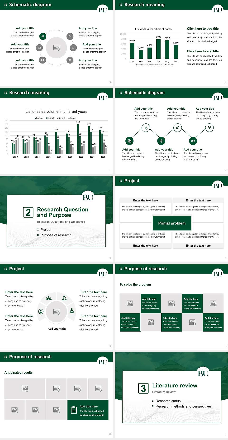Belhaven University Graduation Thesis Defense PPT Template4:3 ratio PPT effect preview image3