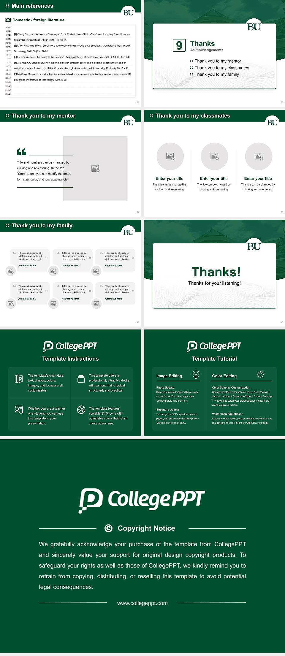 Belhaven University Graduation Thesis Defense PPT Template4:3 ratio PPT effect preview image7