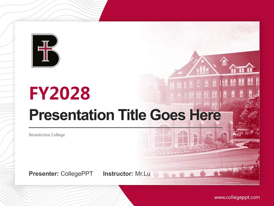 Benedictine College Academic Presentation/Research Findings Report PPT Template4:3 ratio PPT effect preview image5