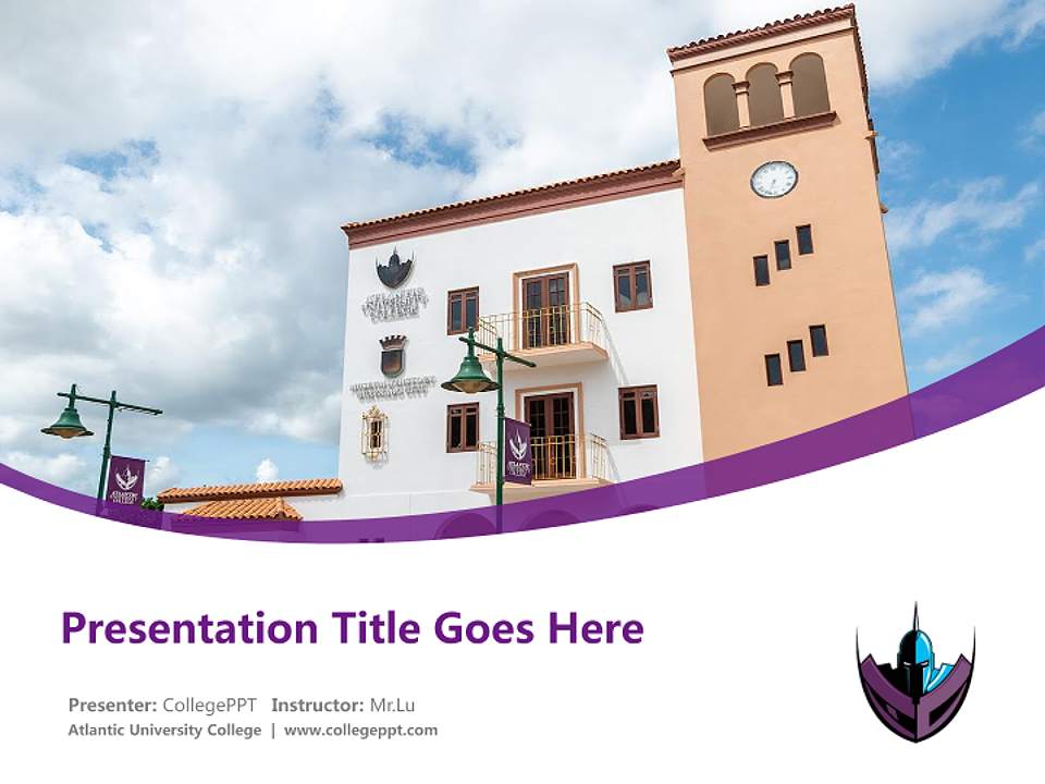 Atlantic University College Course/Courseware Creation PPT Template4:3 ratio PPT effect preview image5