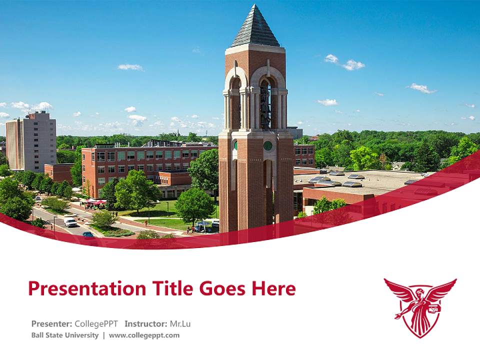 Ball State University Course/Courseware Creation PPT Template4:3 ratio PPT effect preview image5