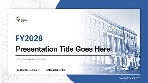 Benjamin Franklin Institute of Technology Academic Presentation/Research Findings Report PPT Template