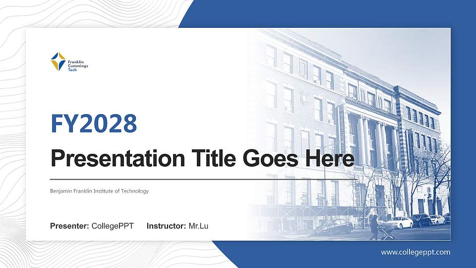 Benjamin Franklin Institute of Technology Academic Presentation/Research Findings Report PPT Template16:9 ratio PPT effect preview image