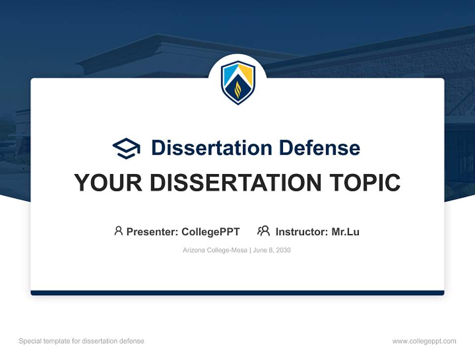 Arizona College-Mesa Graduation Thesis Defense PPT Template4:3 ratio PPT effect preview image7