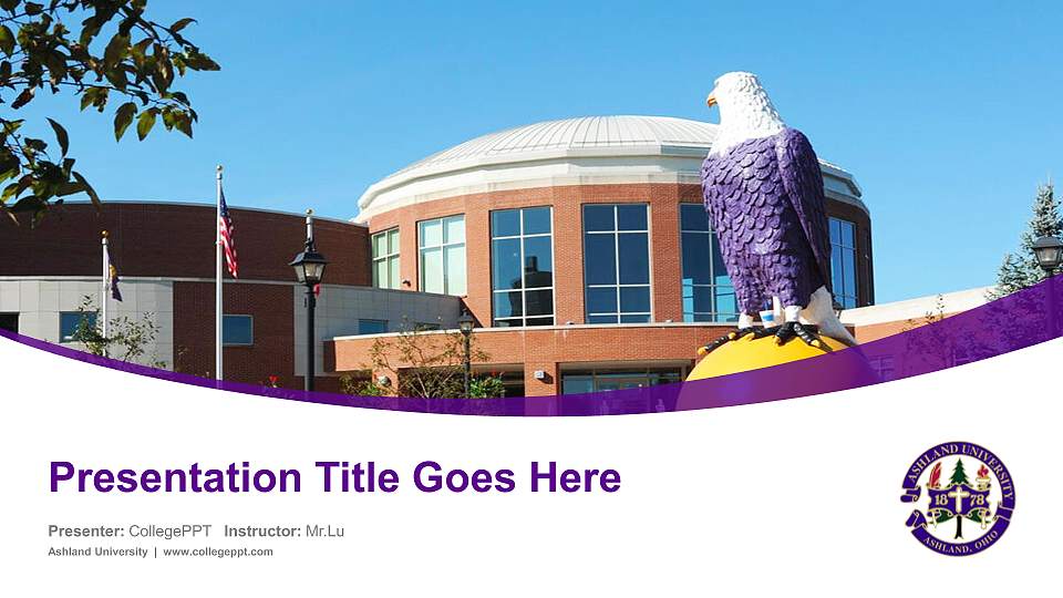 Ashland University Course/Courseware Creation PPT Template16:9 ratio PPT effect preview image