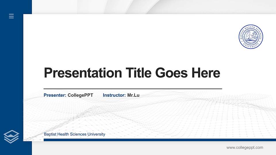Baptist Health Sciences University Thesis Proposal/Graduation Defense PPT Template16:9 ratio PPT effect preview image