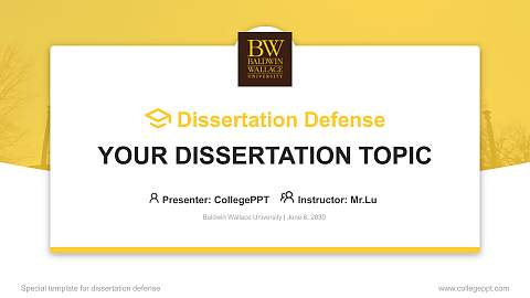 Baldwin Wallace University Graduation Thesis Defense PPT Template