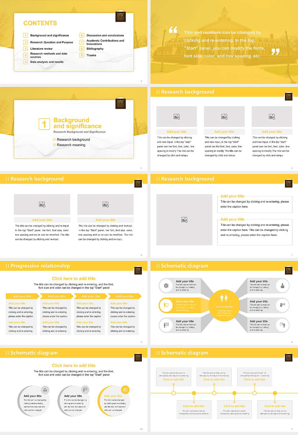 Baldwin Wallace University Graduation Thesis Defense PPT Template16:9 ratio PPT effect preview image2