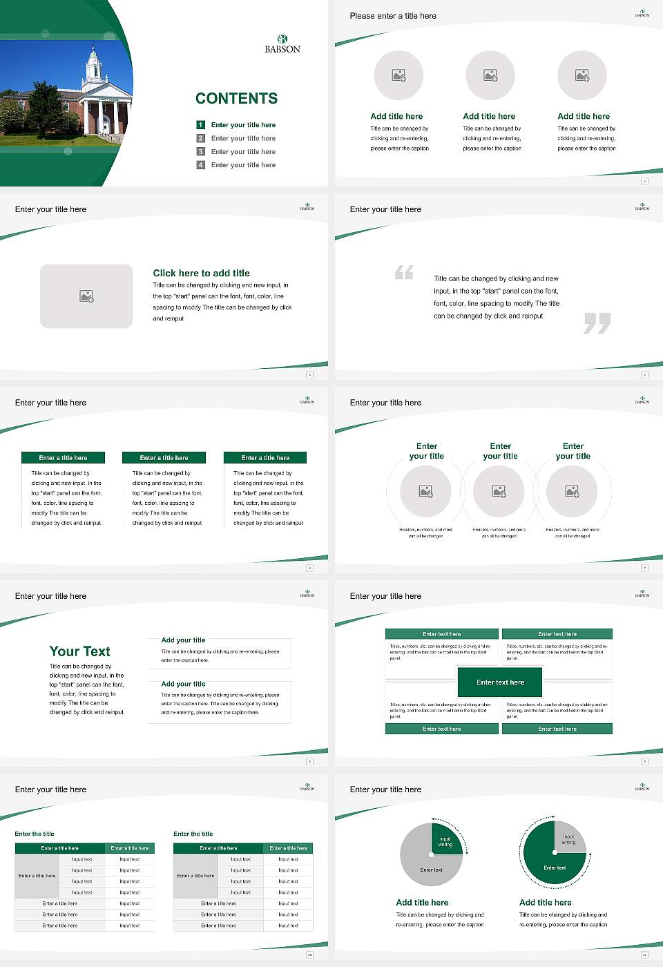 Babson College Course/Courseware Creation PPT Template16:9 ratio PPT effect preview image2