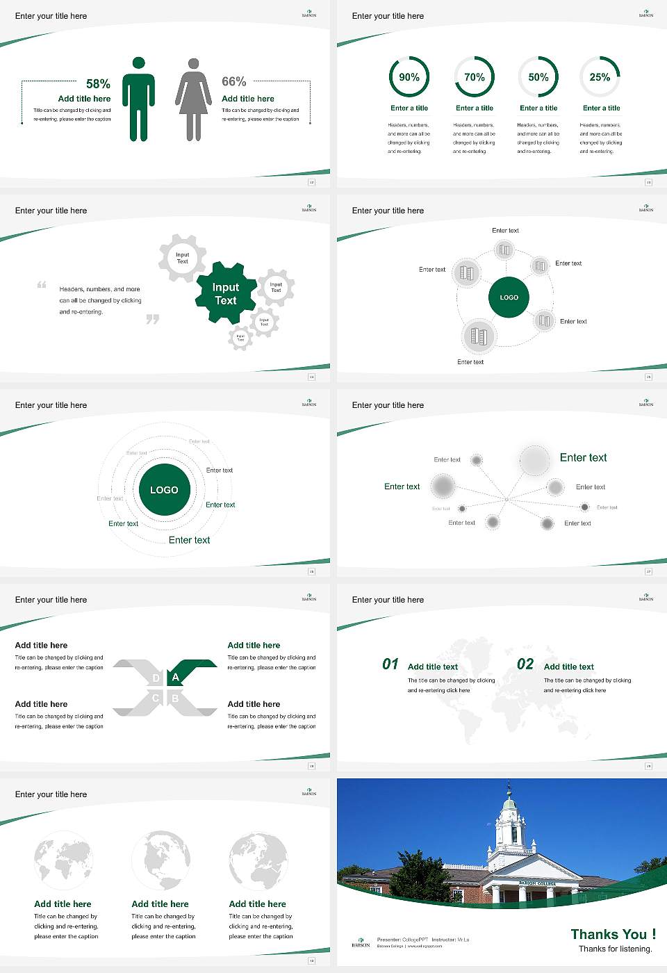 Babson College Course/Courseware Creation PPT Template16:9 ratio PPT effect preview image4