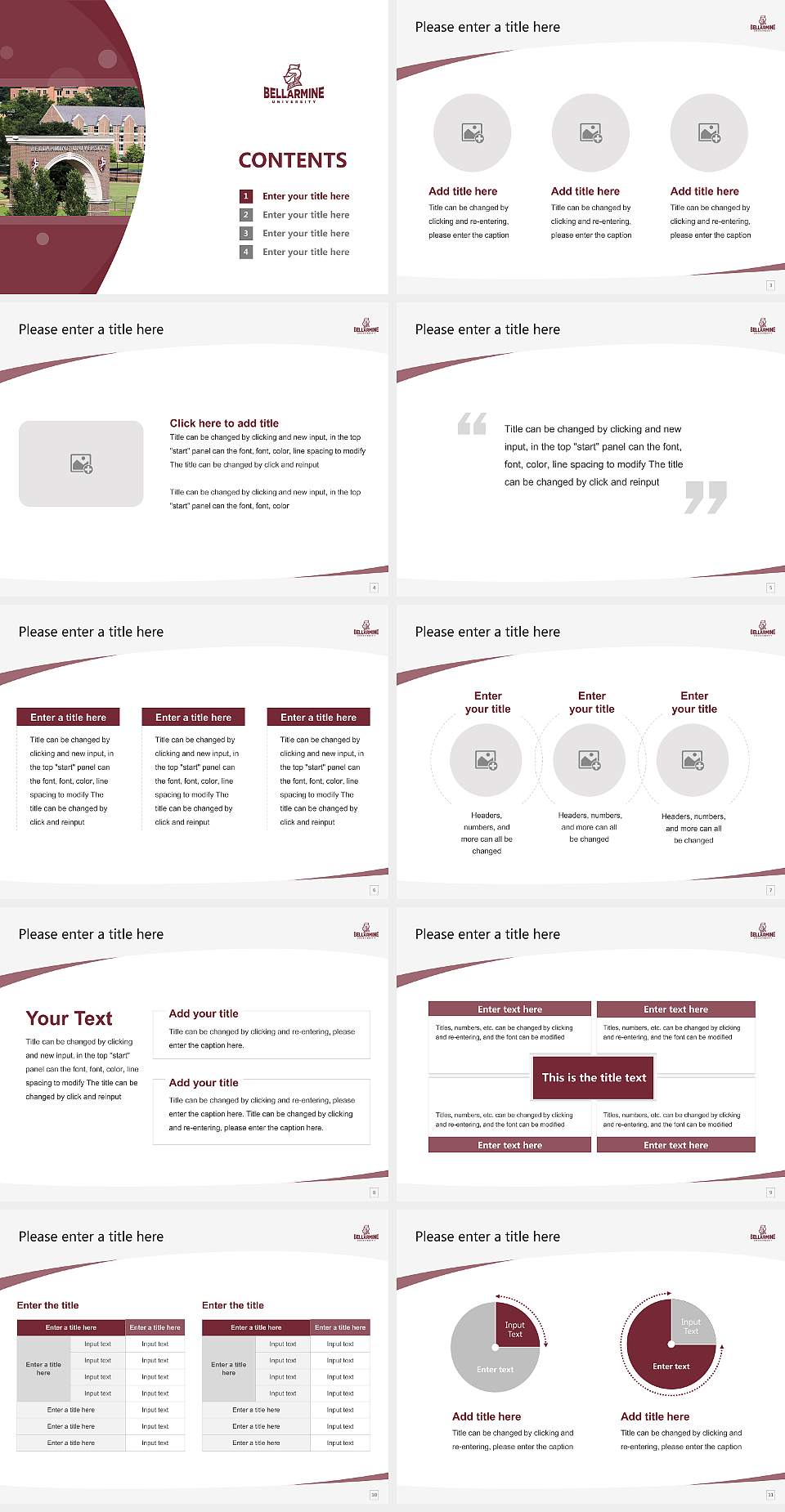 Bellarmine University Course/Courseware Creation PPT Template4:3 ratio PPT effect preview image2