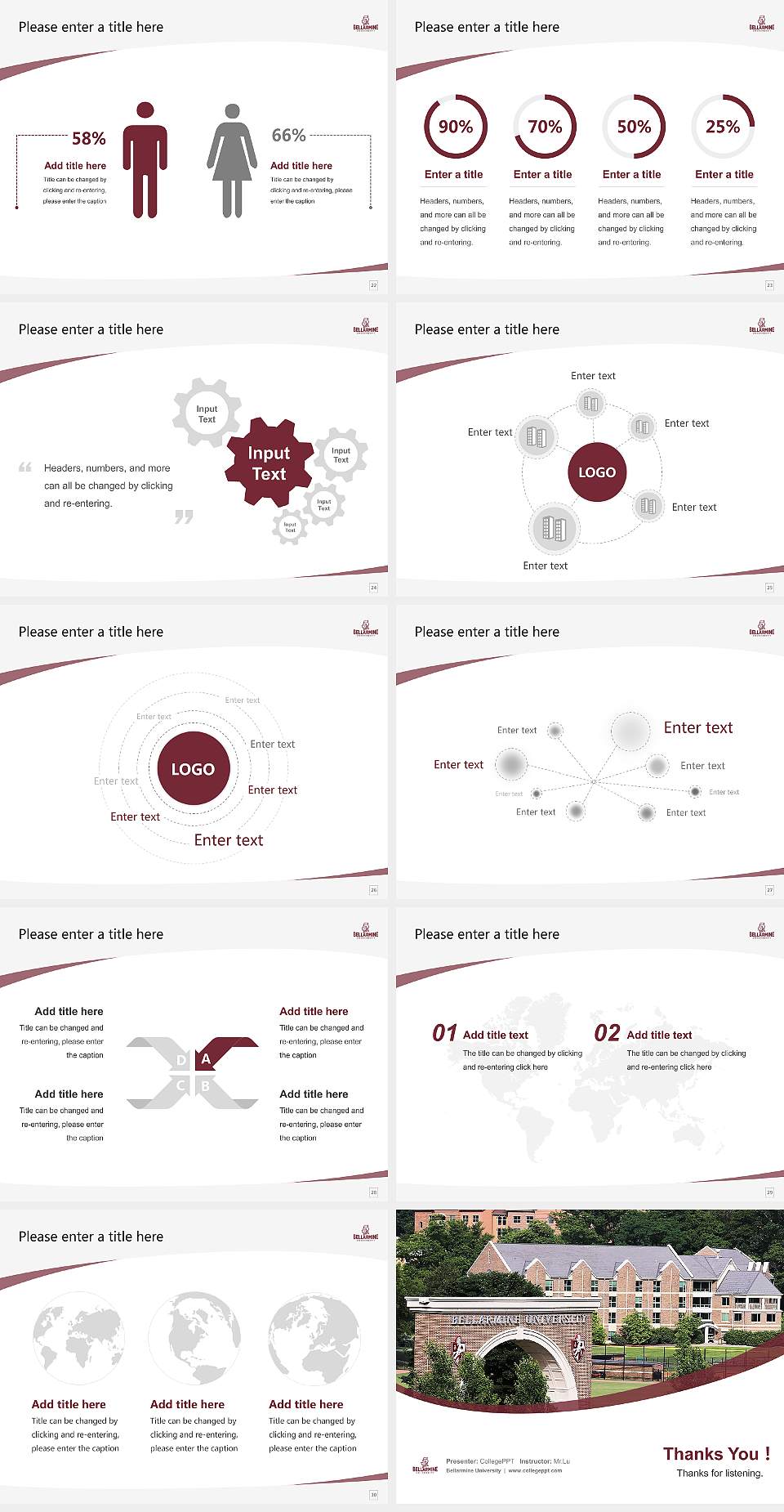 Bellarmine University Course/Courseware Creation PPT Template4:3 ratio PPT effect preview image4