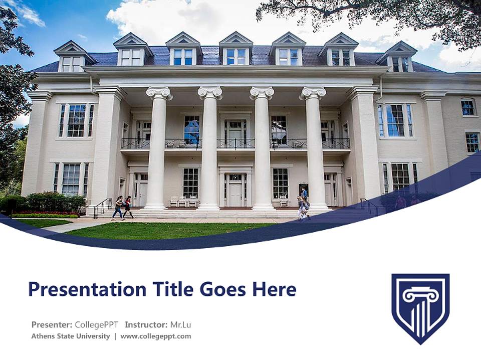 Athens State University Course/Courseware Creation PPT Template4:3 ratio PPT effect preview image5