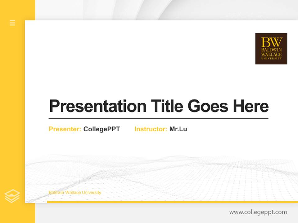 Baldwin Wallace University Thesis Proposal/Graduation Defense PPT Template4:3 ratio PPT effect preview image5