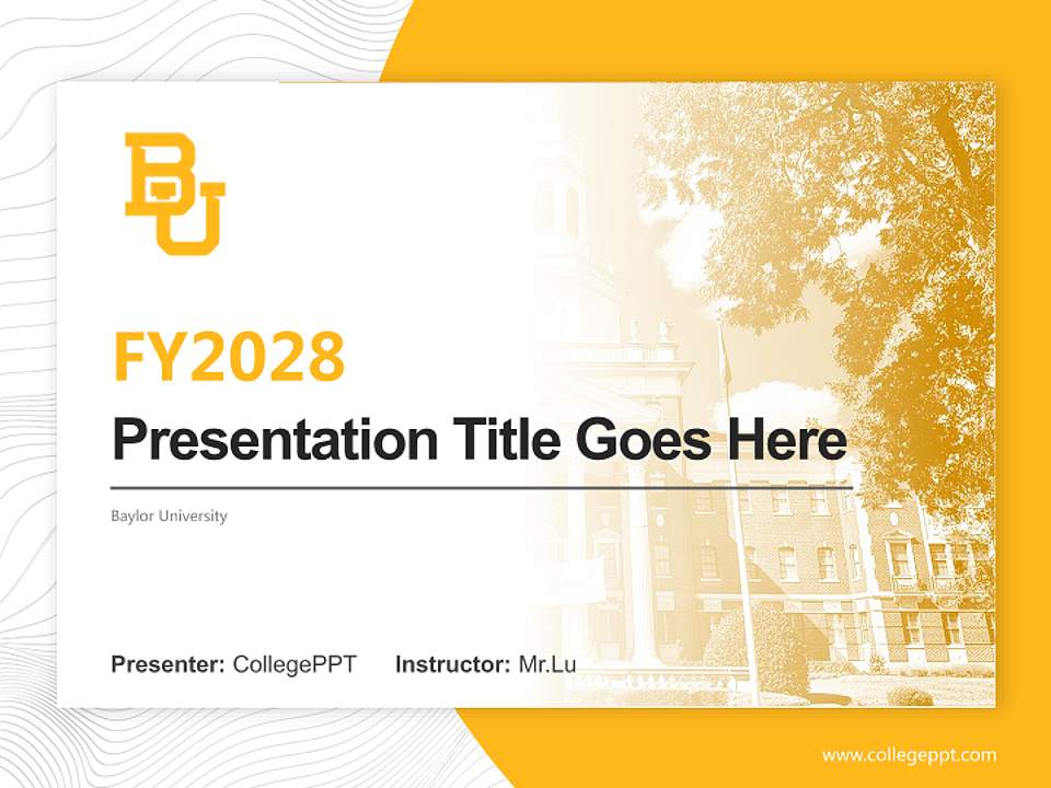 Baylor University Academic Presentation/Research Findings Report PPT Template4:3 ratio PPT effect preview image5