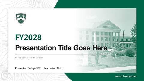 Arkansas Colleges of Health Education Academic Presentation/Research Findings Report PPT Template